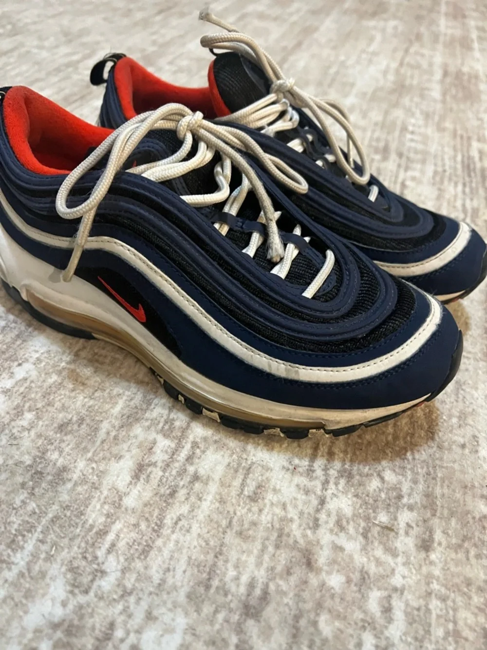 Nike Men’s Navy, White and Red Air Max 97 Sneakers